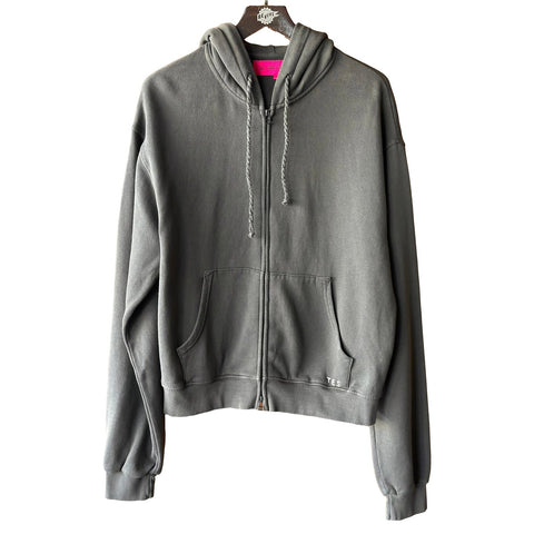 THE ELDER STATESMAN DAILY ZIP HOODIE (COAL)