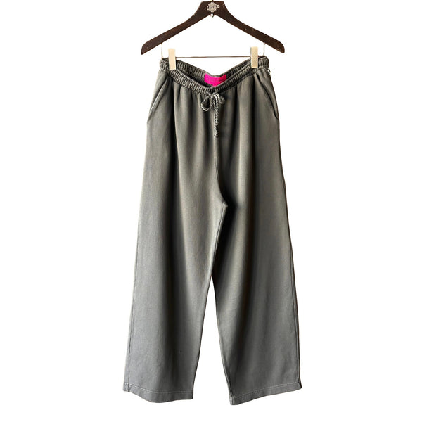 THE ELDER STATESMAN DAILY WIDE LEG SWEATPANT COAL