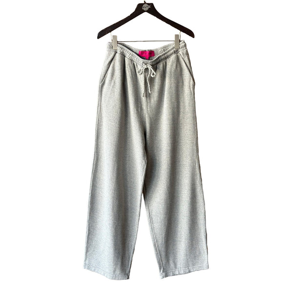 THE ELDER STATESMAN DAILY WIDE LEG SWEATPANT HEATHER GREY