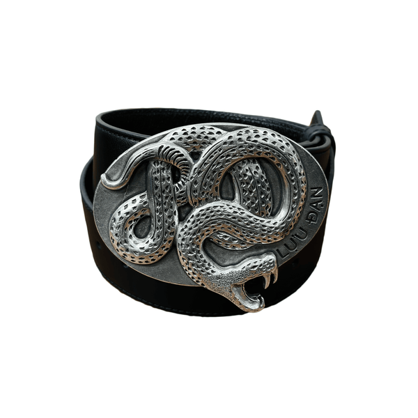 LU'U DAN TWISTED SNAKE COWBOY BELT BLACK