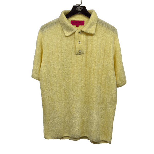 THE ELDER STATESMAN CHENILLE RIB POLO SS BUTTER