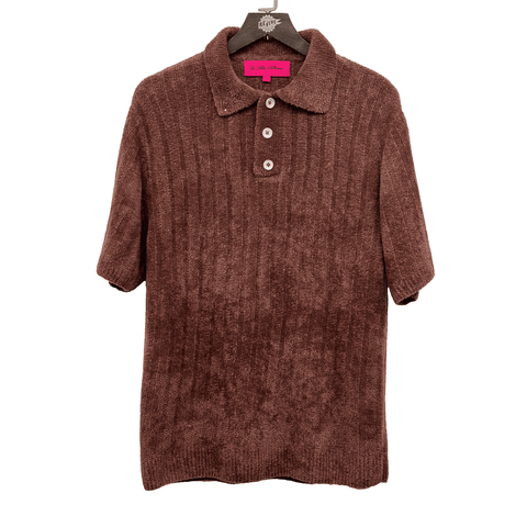 THE ELDER STATESMAN CHENILLE RIB POLO SS NAPA