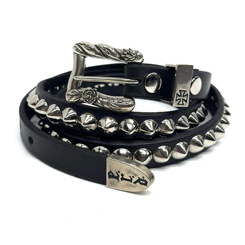 ERD CLASSIQUE CEINTURE CLOUTÉE BLACK / SILVER