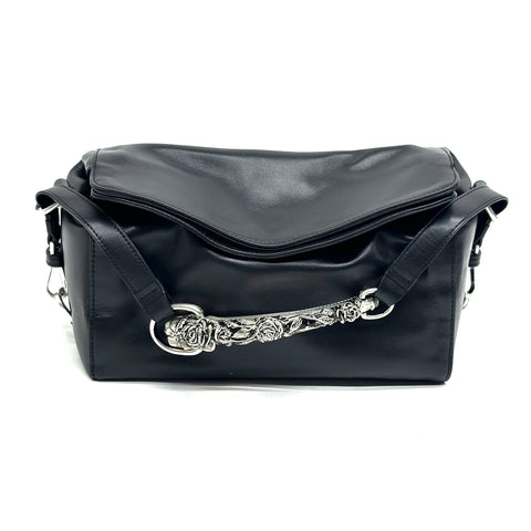 ERD SMALL ROSE HANDLE BAG BLACK