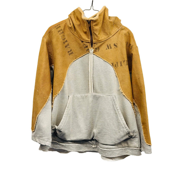 GREG LAUREN TRACK HOODIE TAN